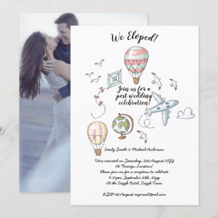 We Eloped - Mariage Invitations de fête avec photo