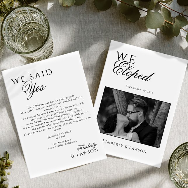 We eloped Photo card Elopement Announcement Einladung (Von Creator hochgeladen)
