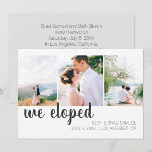We Eloped Three Photo Announcement Ankündigung