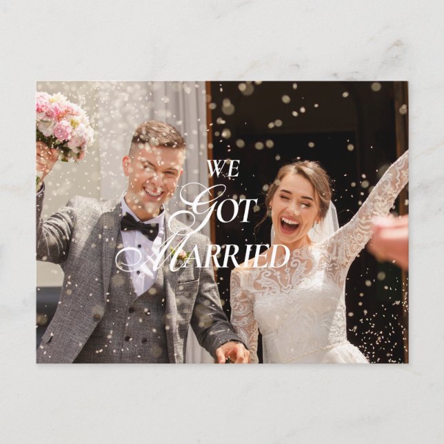 We got married announcement  postkarte (Vorderseite)