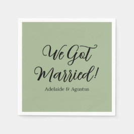 We Got Married Green Wedding Reception  Serviette