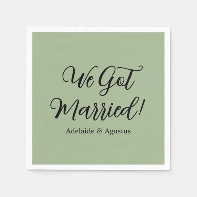 We Got Married Green Wedding Reception  Serviette (Vorderseite)