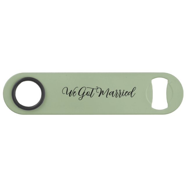 We Got Married Green Wedding Reception  Speed Flaschenöffner (Vorderseite (Horizontal))