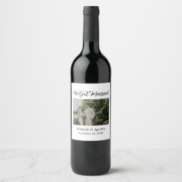 We Got Married Photo Food and Beverage Label Set Weinetikett