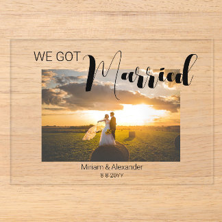 We got married Wedding announcement Acrylic Card Acryleinladungen