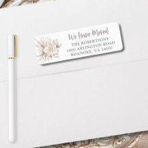 We Have Moved Boho Floral Return Address