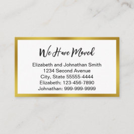 We Have Moved Script White Moving Announcement Begleitkarte