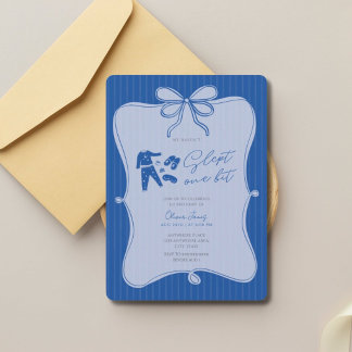 We haven’t slept one bit boy 1st birthday  einladung