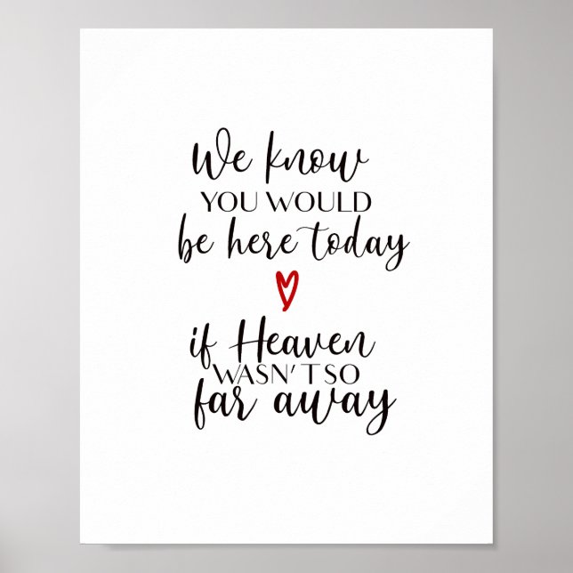 We Know You Would Be Here Today Wedding Sign Poster (Vorne)
