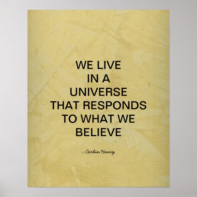 WE LIVE IN A UNIVERSE POSTER (Vorne)