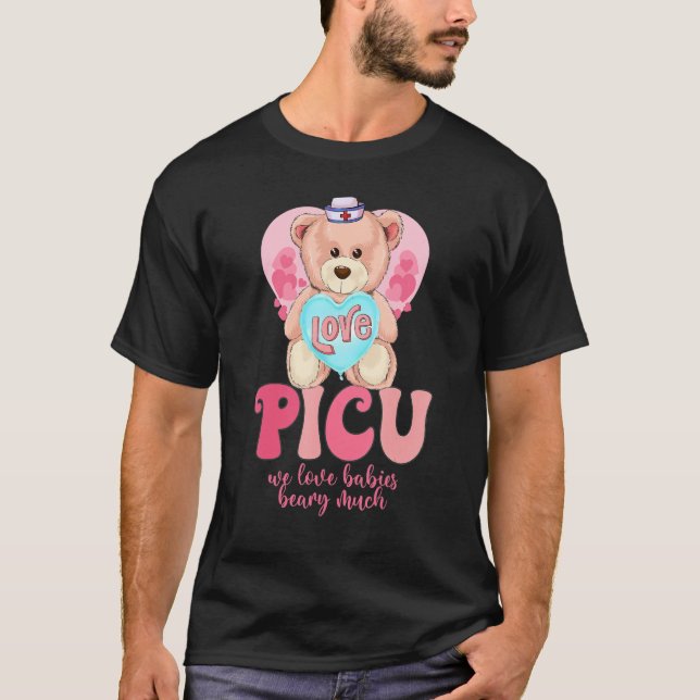 We Love Babies Beary Much Funny Valentines Day PIC T-Shirt (Vorderseite)