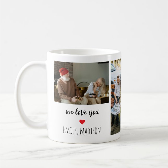 We Love You Custom Family Photo Collage Mug Kaffeetasse (Links)