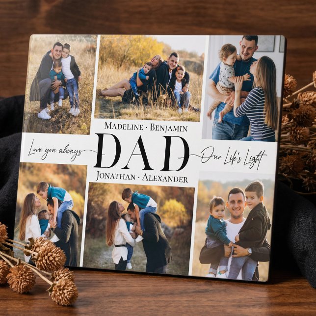We Love You Dad Simple Photo Collage Keepsake Fotoplatte (We Love You Dad Simple Photo Collage Keepsake Plaque)