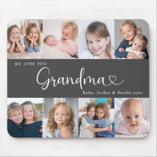 We Love you Grandma Script 8 Photo Modern Mousepad