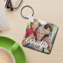 We Love You Grandpa Hearts Photo Keepsake Schlüsselanhänger