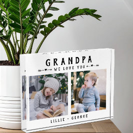 We Love You Grandpa Modern Photo Collage Keepsake Fotoblock