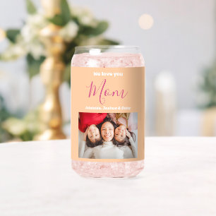 We Love You Mom Kid Names Photo Soda personnalisée
