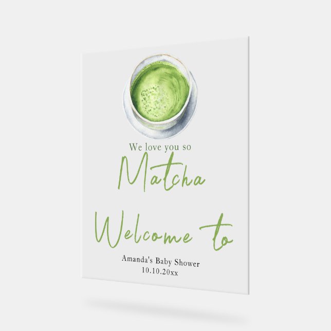 We love you so Matcha Baby Shower Welcome (Angle)