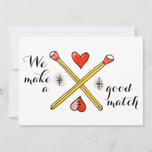 We Make a Good Match Valentine's Day flat card Feiertagskarte