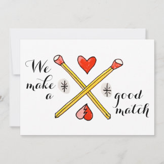 We Make a Good Match Valentine's Day flat card Feiertagskarte