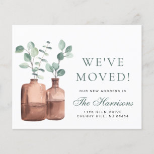 We Moved Eucalyptus Watercolor Moving Announcement