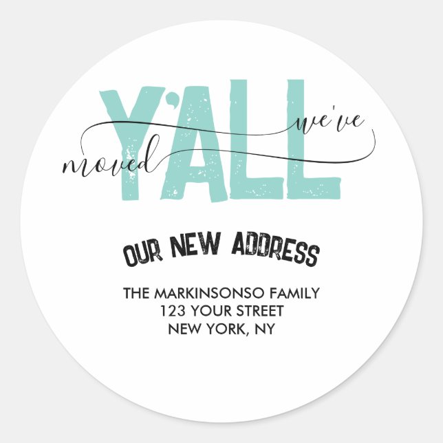 We Moved Moving Announcement new address Runder Aufkleber (Vorderseite)