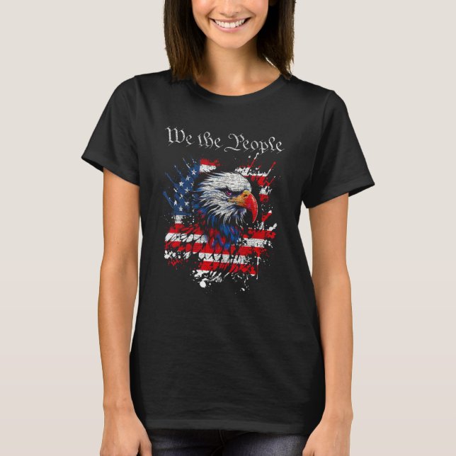 We People Patriotic Eagle American Flag 4. Ju T-Shirt (Vorderseite)
