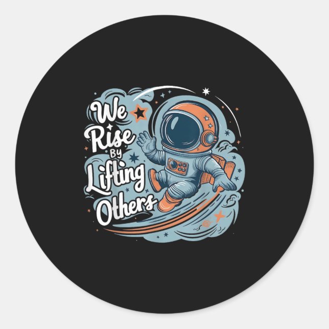 We Rise By Lifting Others Motivational Quote Women Runder Aufkleber (Vorderseite)