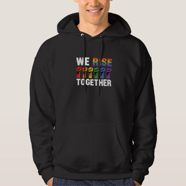 We Rise Together Bisexual Gay Trans Queer Lgbtq Ra Hoodie (Vorderseite)