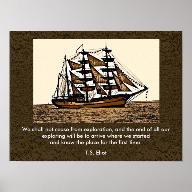 We shall not cease -- art print - T.S Eliot quote Poster (Vorne)