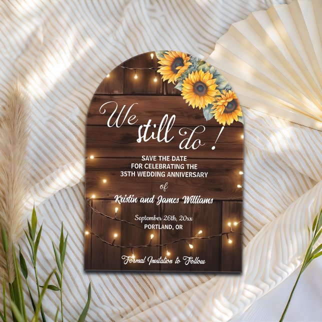 We Still Do 35th Wedding Anniversary String Lights Acryleinladungen (Von Creator hochgeladen)