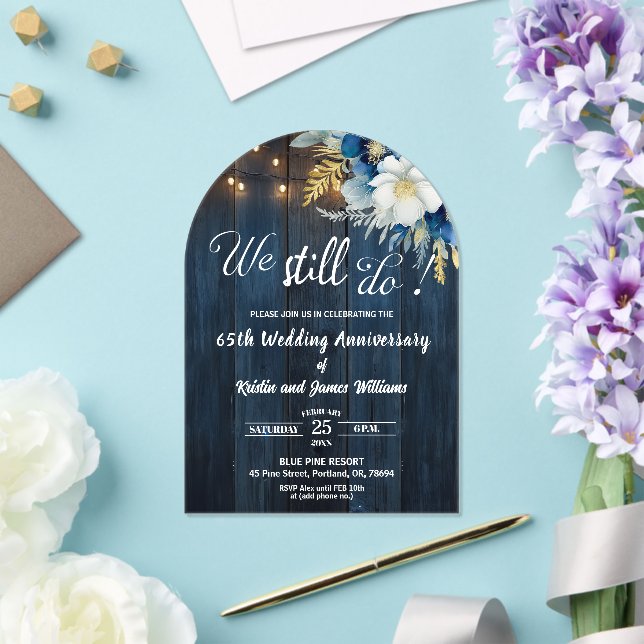 We Still Do 65th Wedding Anniversary String Lights Acryleinladungen (Insitu (Hochzeit))