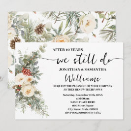 We Still Do Anniversary Winter White Floral  Einladung