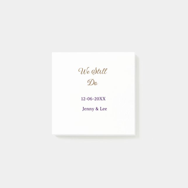 We still do brown pink name date year boho retro s post-it klebezettel (Vorderseite)