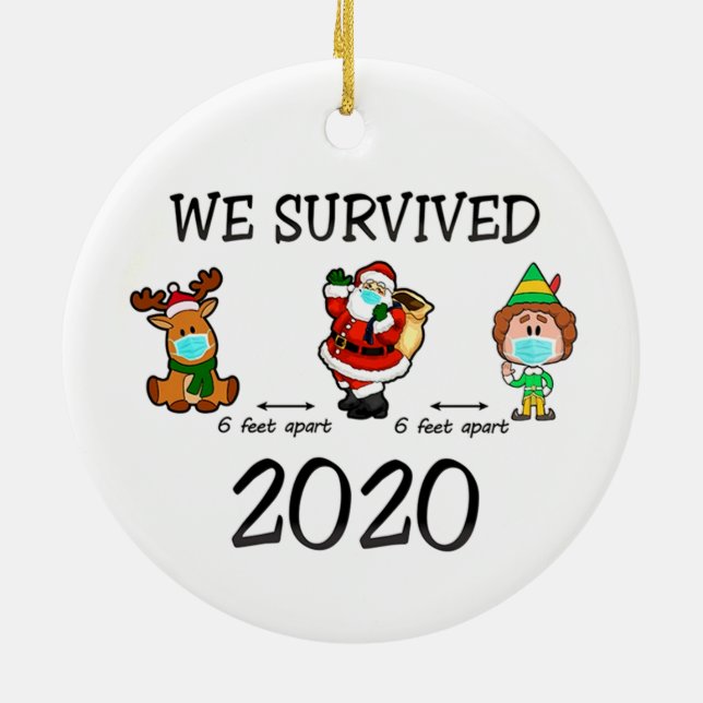 We Survived 2020 Christmas Keramik Ornament (Hinten)