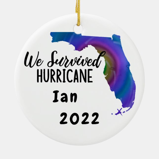 We Survived! Hurricane Ian Florida 2022 Keramik Ornament (Hinten)