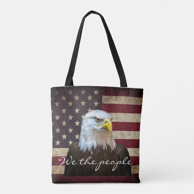 We The People American Flag Bald Eagle  Tasche (Rückseite)