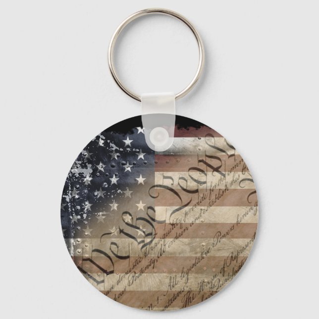 We The People American Flag Keychain Schlüsselanhänger (Vorderseite)