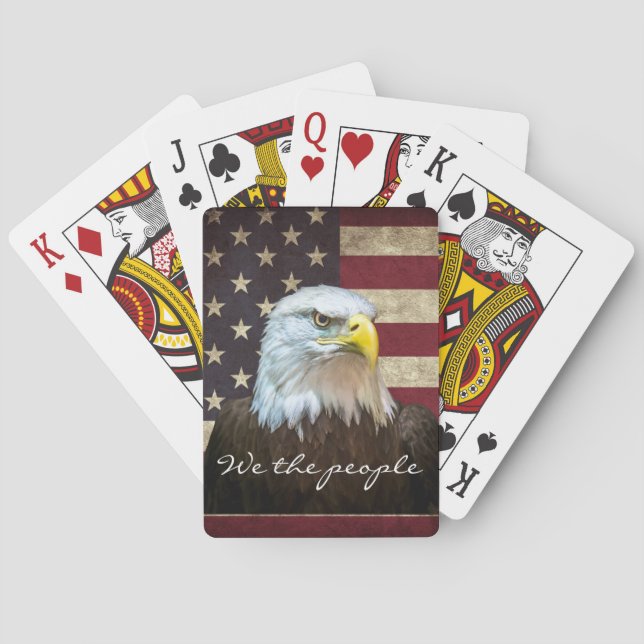 We The People Bald Eagle with Flag  Spielkarten (Rückseite)