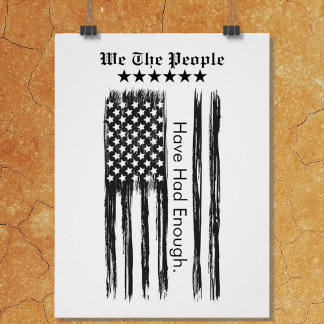 We The People Distressed Flag Vertical Poster
