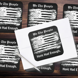 We The People Distressed Flagge Quadratischer Aufkleber