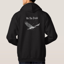*~* We The People USA Flag Eagle American Black Hoodie