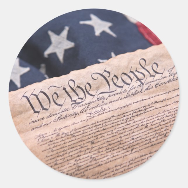 We the People Verfassung Runder Aufkleber (Vorderseite)