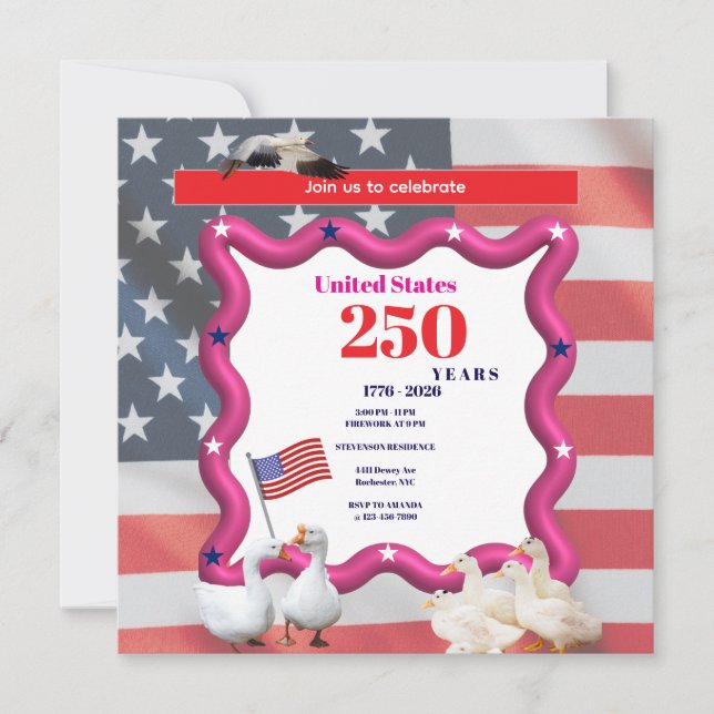 We The Silly Geese 250th Funny Celebration Einladung (Vorderseite)