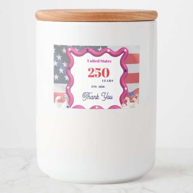 We The Silly Geese 250th Funny Celebration Lebensmitteletikett (Vorderseite)