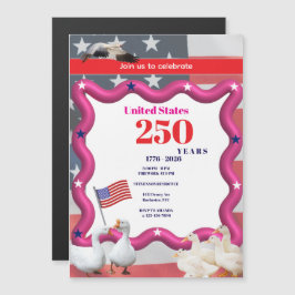 We The Silly Geese 250th Funny Celebration Magnetkarte