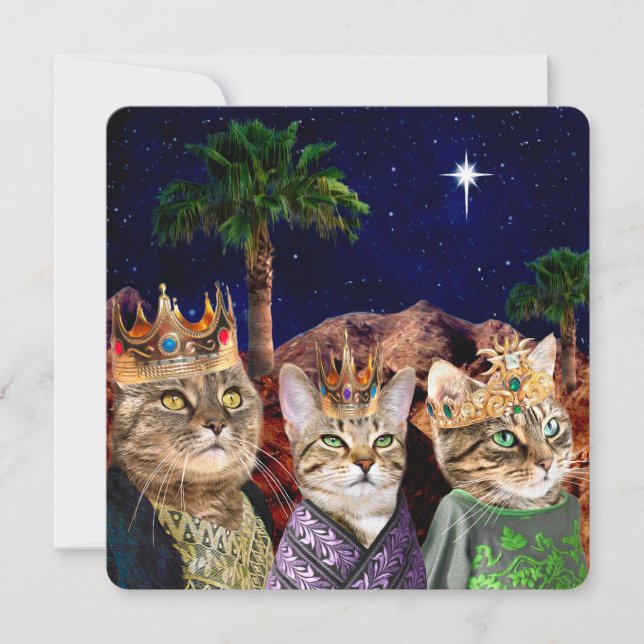 "We Three Queens" - Carte de Noël de chat (Devant)