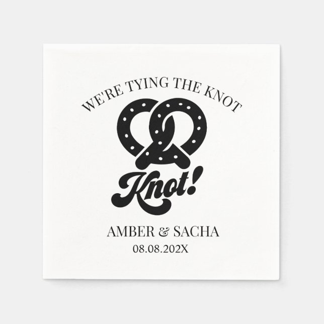 We Tied The Knot Pretzel Wedding Serviette (Vorderseite)