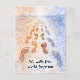 We Walk This World Together Postcard Feiertagspostkarte