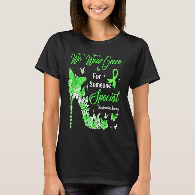 We Wear Green Butterflies Neurofibromatosis Awaren T-Shirt (Vorderseite)